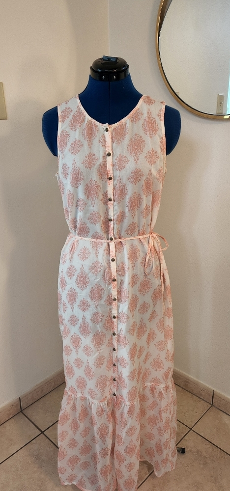 Pink floral maxi dress